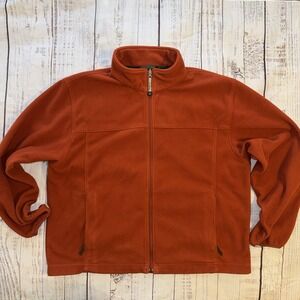 L.L. Bean Men's fleece Full Zip Jacket Burnt Orange Size 2xl